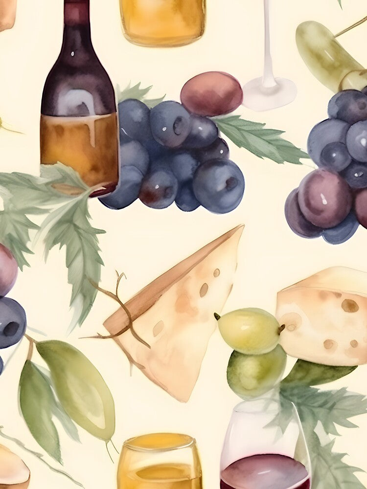 Wine and Cheese Water Color 5 by FantasyRealmOP