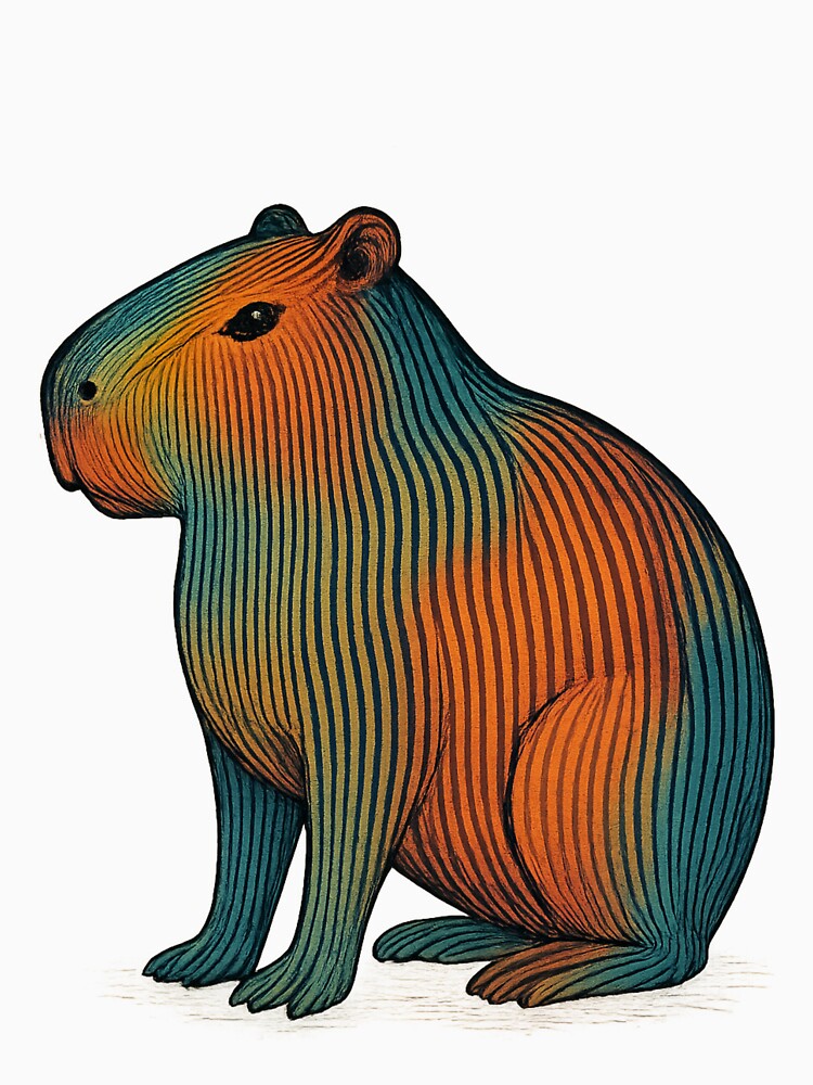Zen Stripes: The Capybara Spirit by Capybarastore_77