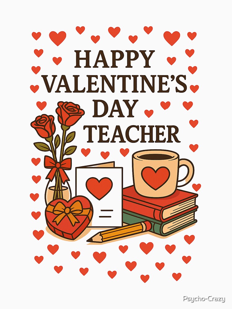 Valentine’s Day Teacher Appreciation Gift – Cute & Thoughtful Design for Educators by Psycho-Crazy