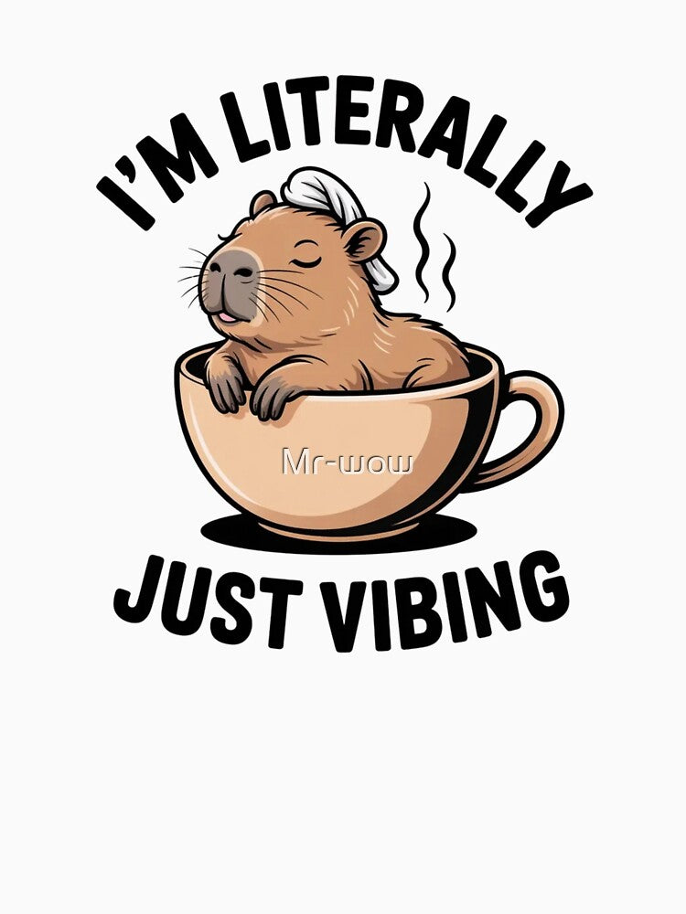 Adorable Pink Heart Teacup Capybara Vibe Decal by Mr-wow