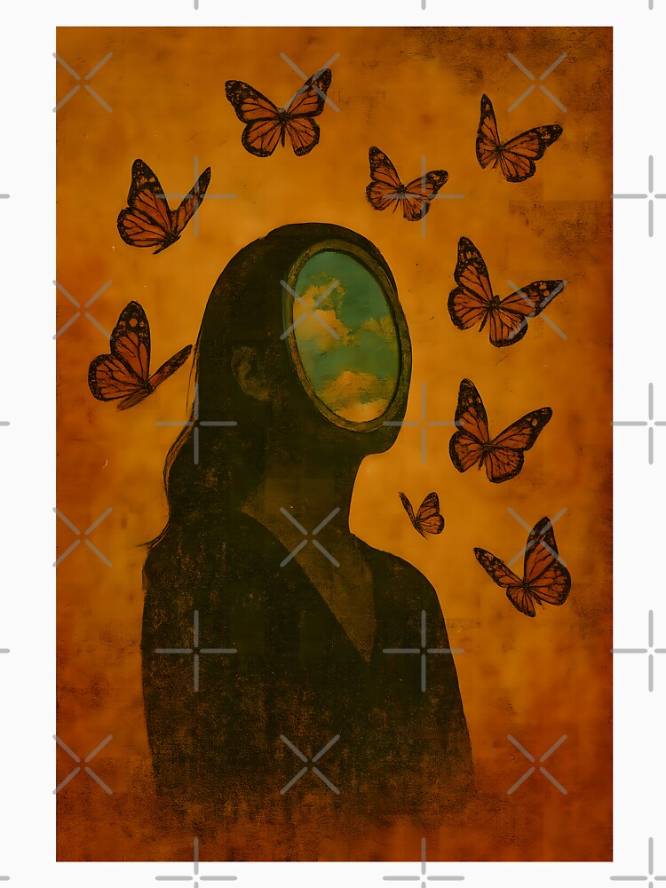 Butterfly Mind – Surreal Grunge Healing Artwork by Quiet Power Co.