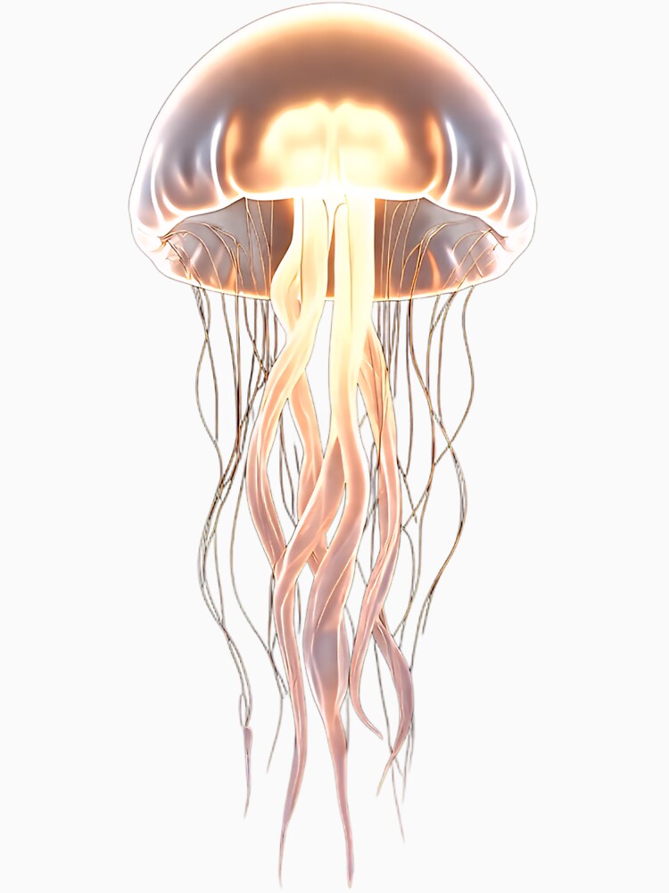 Glowing Jellyfish Underwater – Neon Ocean Creature Art | Bioluminescent Sea Life Design by AwesomeDigiShop