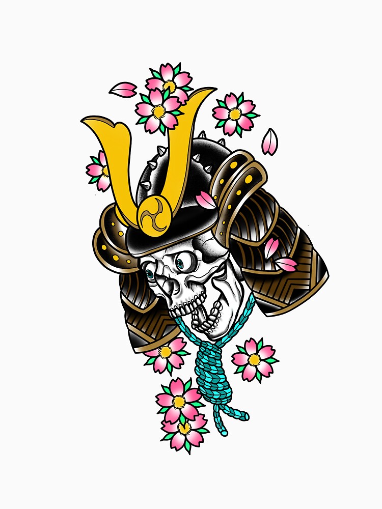 Japanese Samurai Head Tattoo by stephenjshaw