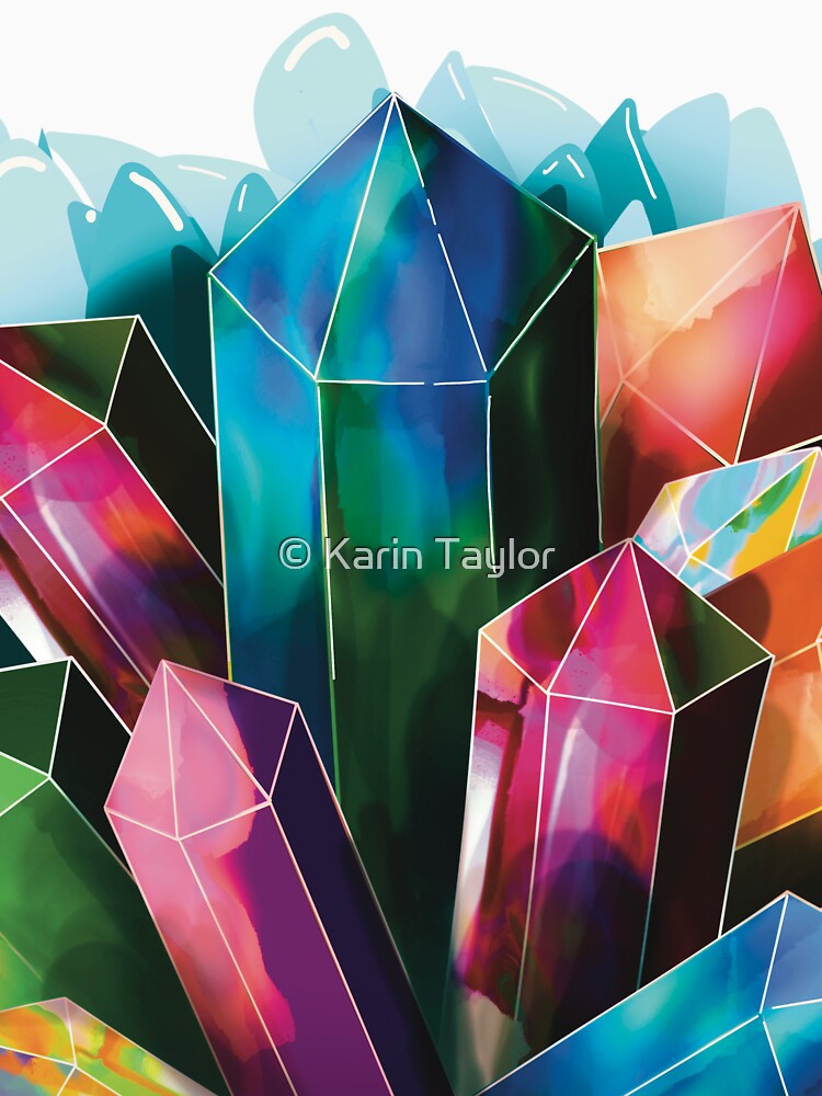 Vibrant Crystal Clusters Abstract Gems by Karin Taylor