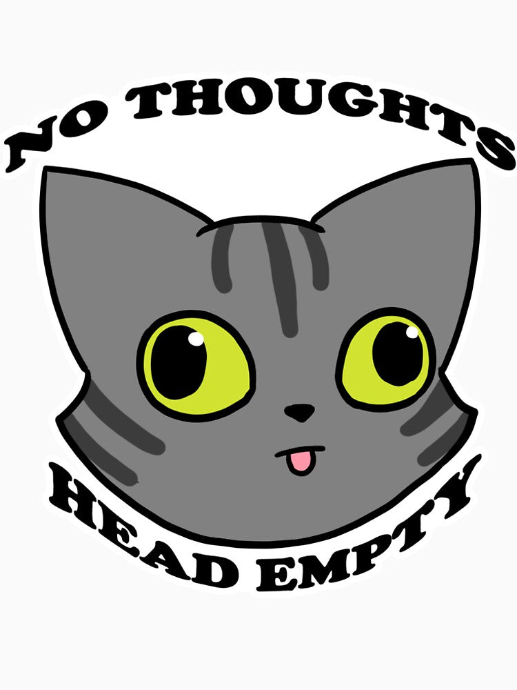 No Thoughts(Grey Stripes) by DecorativeCats