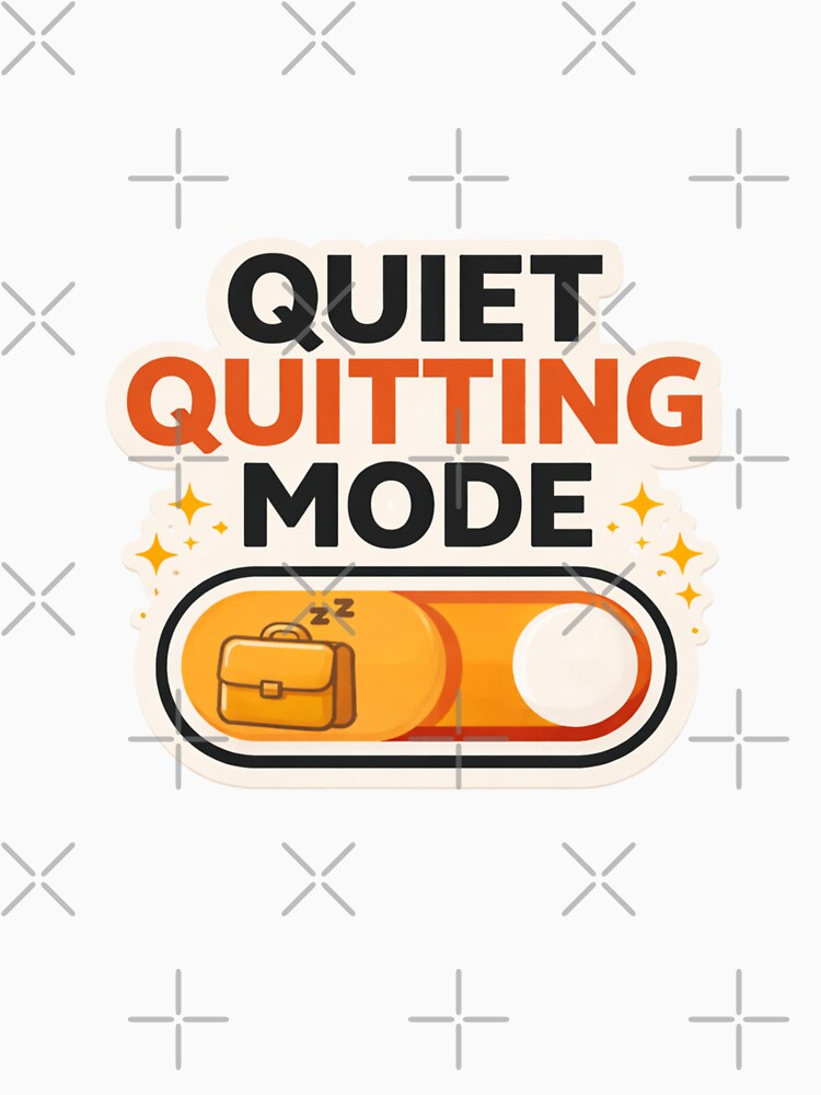 Quiet Quitting Mode Funny Work Humor Sticker Corporate Burnout Design by MrDev