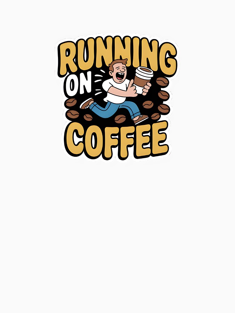 Running on Coffee – Funny Caffeine Lover Sticker by StickerNexa