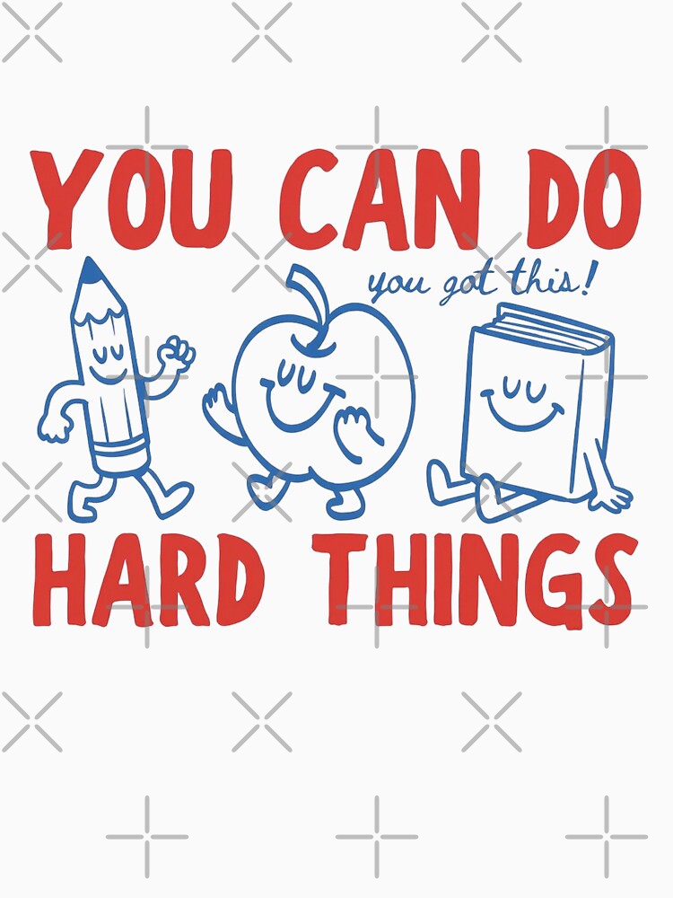 You Can Do Hard Things Cute Retro Doodles 'You Got This' Motivational Teacher by Thread&Fable