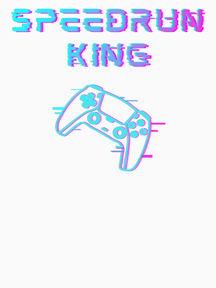 Speedrun King Neon Glitch Controller Design – Cyber Gamer Aesthetic by PHRASEandSTYLE