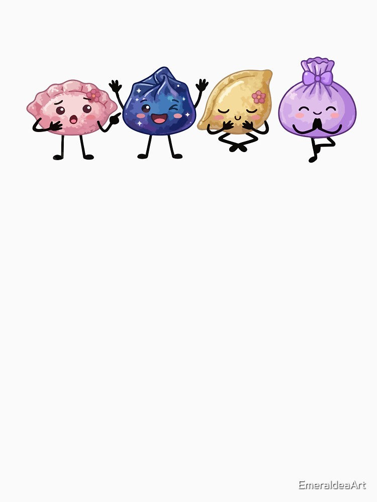 Kawaii Dim Sum Dumpling Squad – Colorful Asian Food Characters by EmeraldeaArt