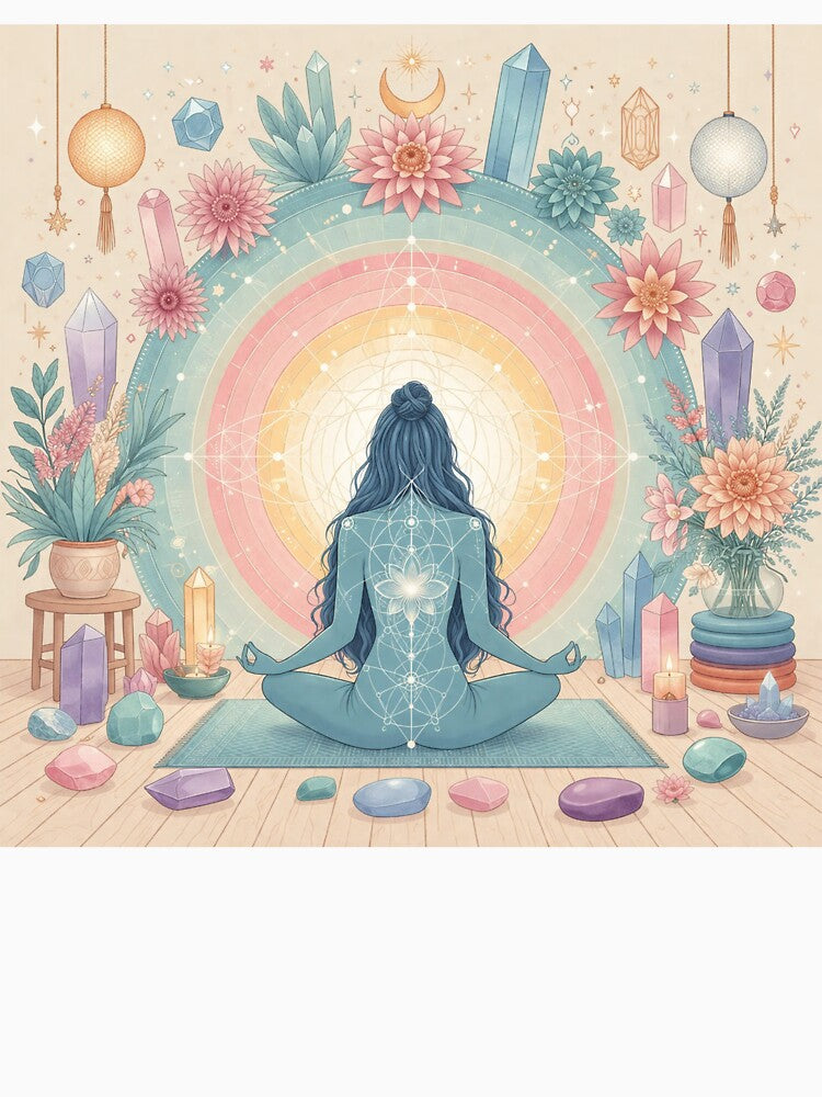 Sacred Geometry and Mystical Meditation in Pastel Tones by StillArtStudio