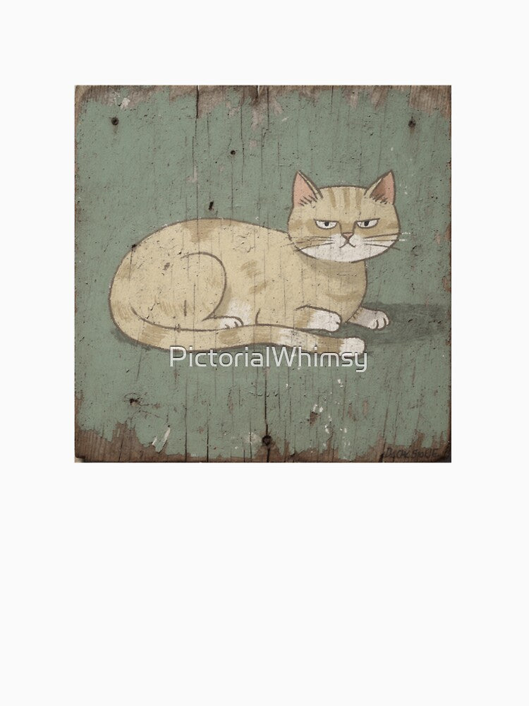 Annoyed Loaf Cat Folk Art by PictorialWhimsy