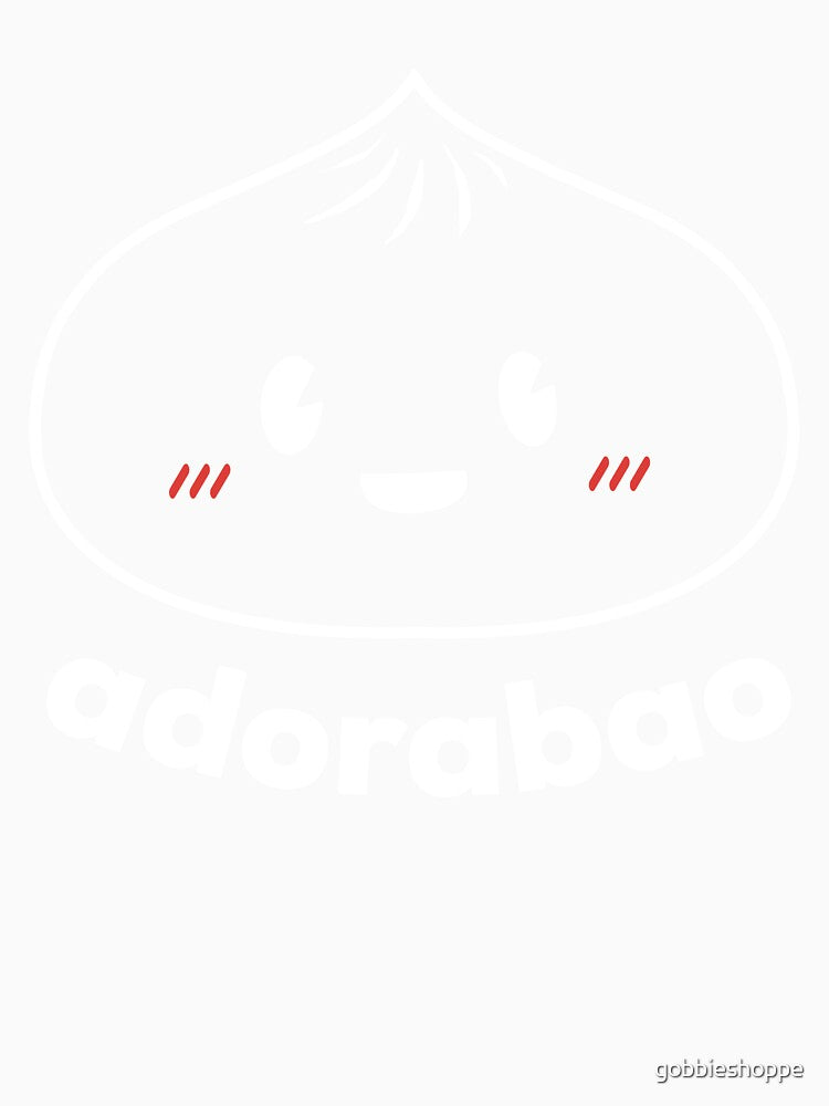 Adorabao Adorable Chinese Bao Bun White Text by gobbieshoppe