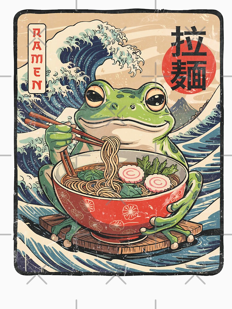 Frog Eating Ramen Noodles by jmbeezee