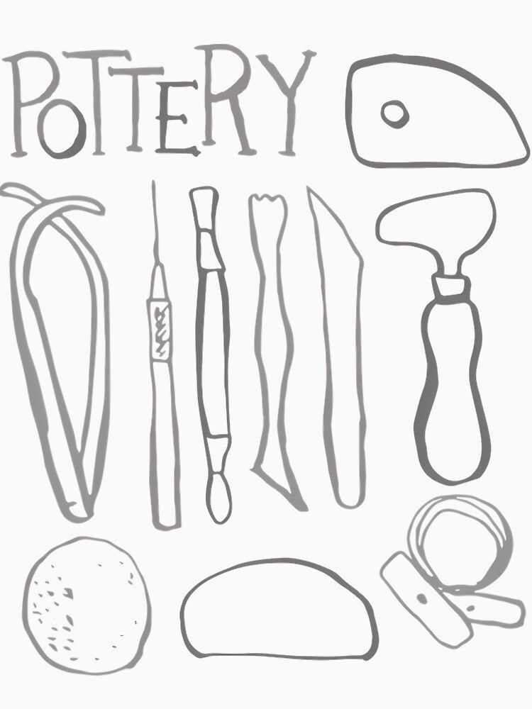 Pottery Tools Line Art by uyvcgmiqdyu38