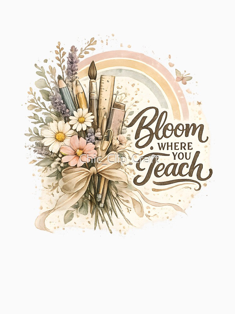 Bloom Where You Teach Floral Rainbow Art by Chic_Clip_Craft