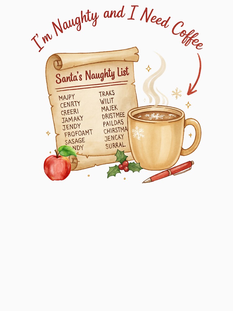 Funny Teacher Christmas Coffee Naughty List Sticker Gift by Just You Tee | Say It Loud, Wear It Proud