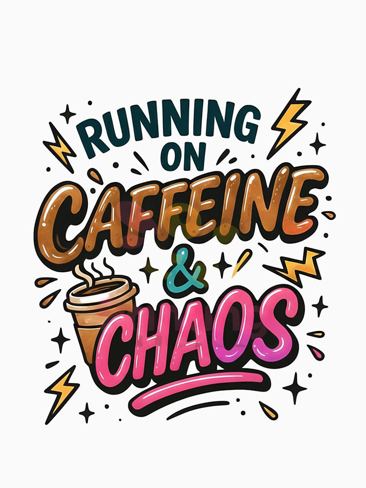 Running on Caffeine and Chaos - Funny Relatable Quote. by Artistry-Nadia