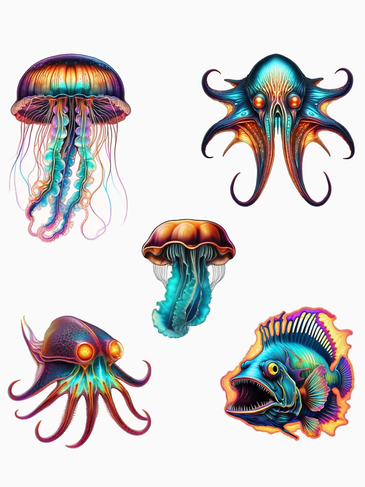 Trippy Bioluminescent Deep Sea Creatures by DreamCraze