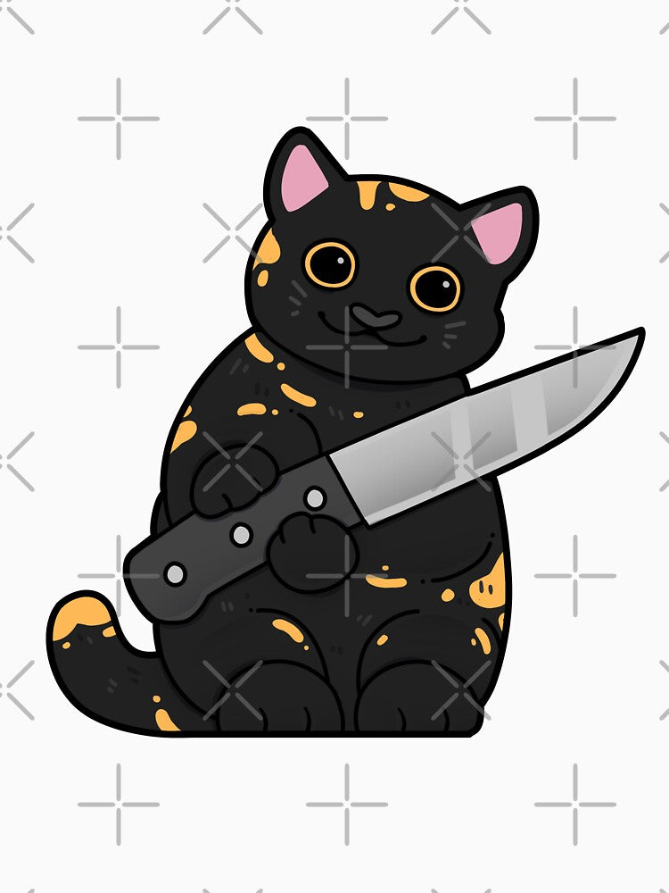 Tortoiseshell Cat with Knife by Mossysplashart