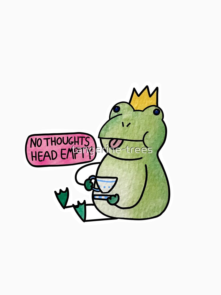 No Thoughts Head Empty Frog by tangerine-trees