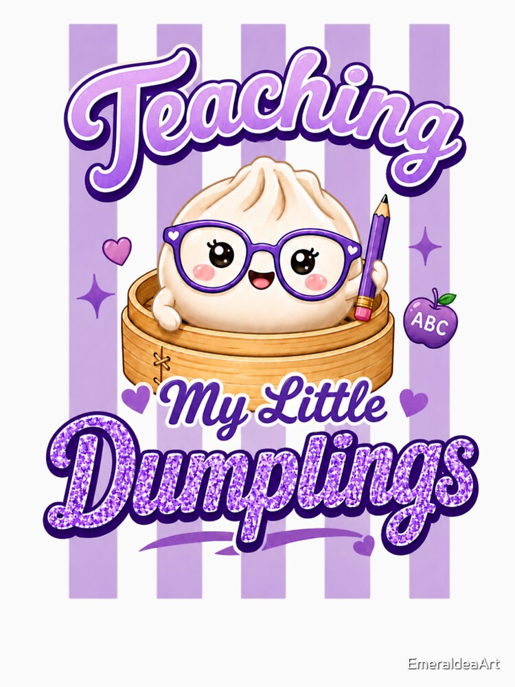 Teaching My Little Dumplings – Kawaii Dim Sum Design by EmeraldeaArt