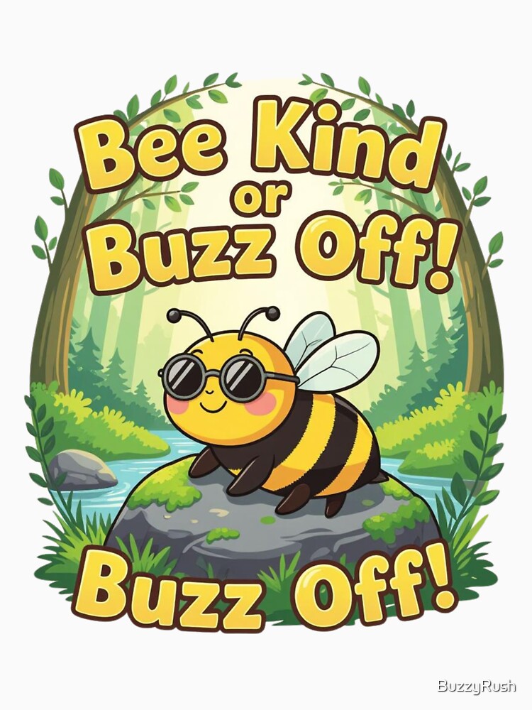 Bee Kind or Buzz Off! - Cool forest bee by BuzzyRush