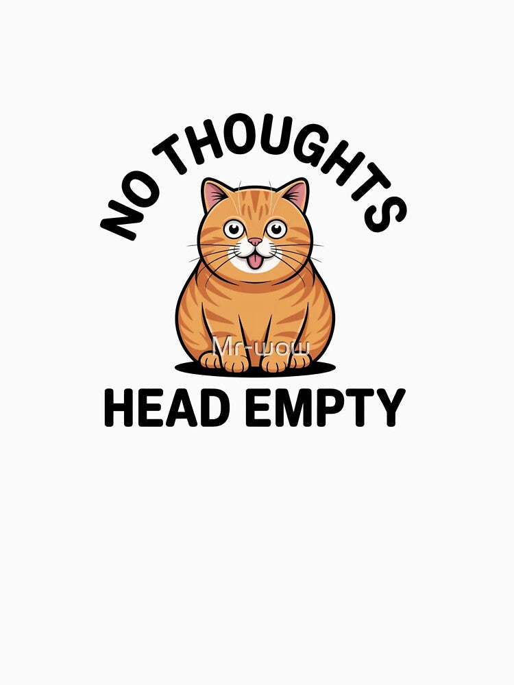 Funny No Thoughts Head Empty Orange Cat Meme Sticker by Mr-wow