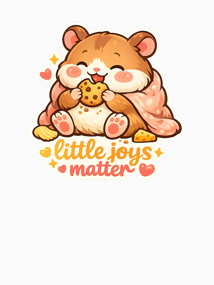 "Little Joys Matter" | Cute Hamster & Cozy Cookie Aesthetic Art by Naviora