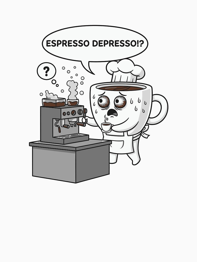 Espresso Depresso Sad Coffee Cup Barista by arossvy