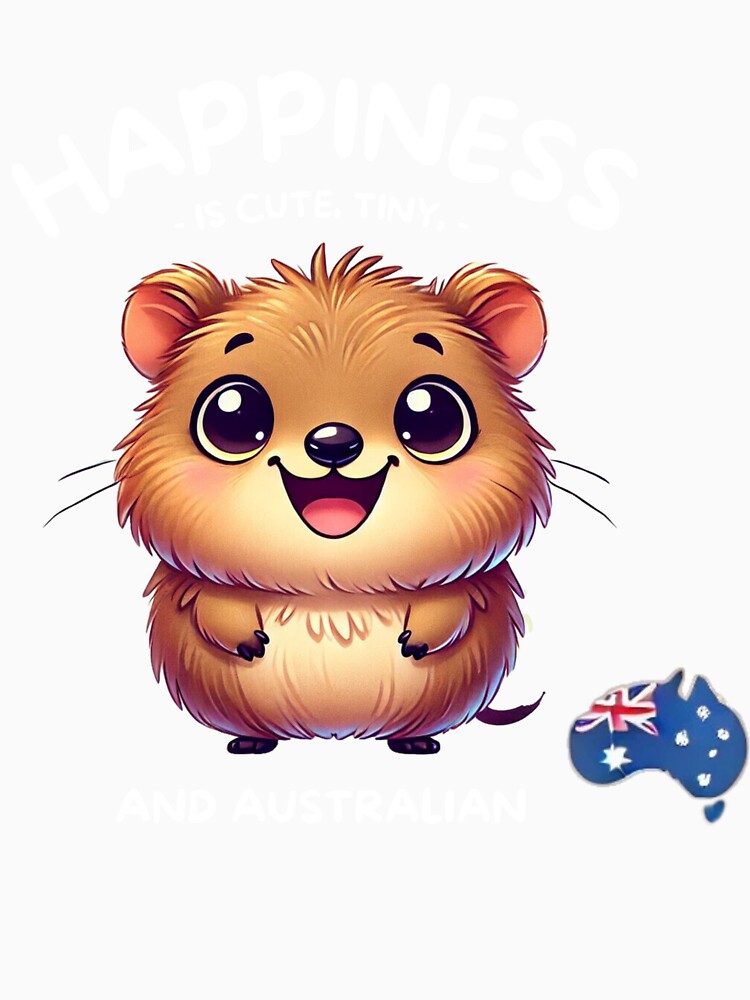 Happiness is Cute, Tiny and Australian - Quokka Black by welovequokkas