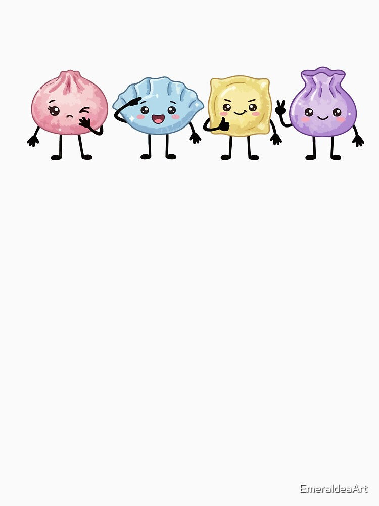 Pastel Kawaii Dim Sum Buns – Cute Asian Food Characters by EmeraldeaArt