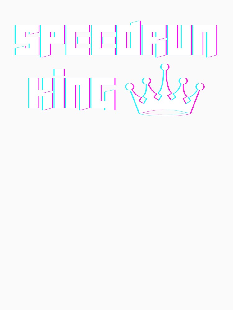 Speedrun King Crown Logo – Glitch Typography Speedrunning Design by PHRASEandSTYLE