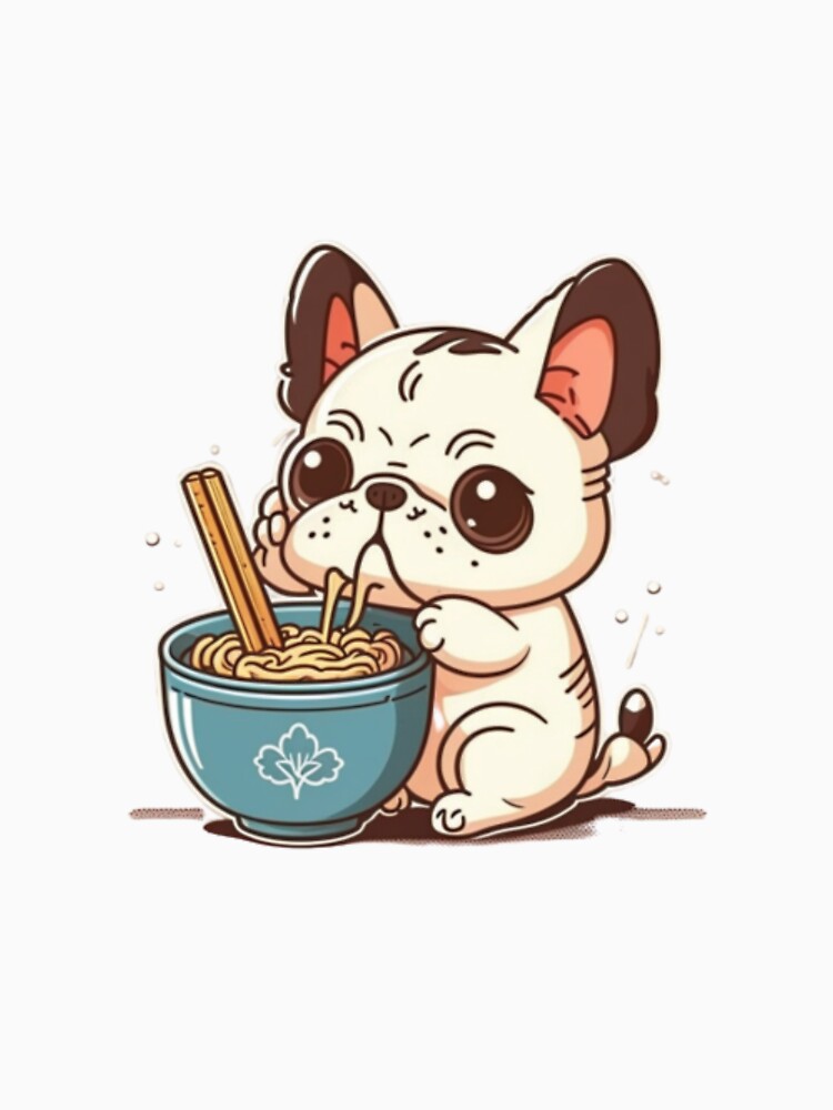 Frenchie eating Ramen French Bulldog by PetsEnough