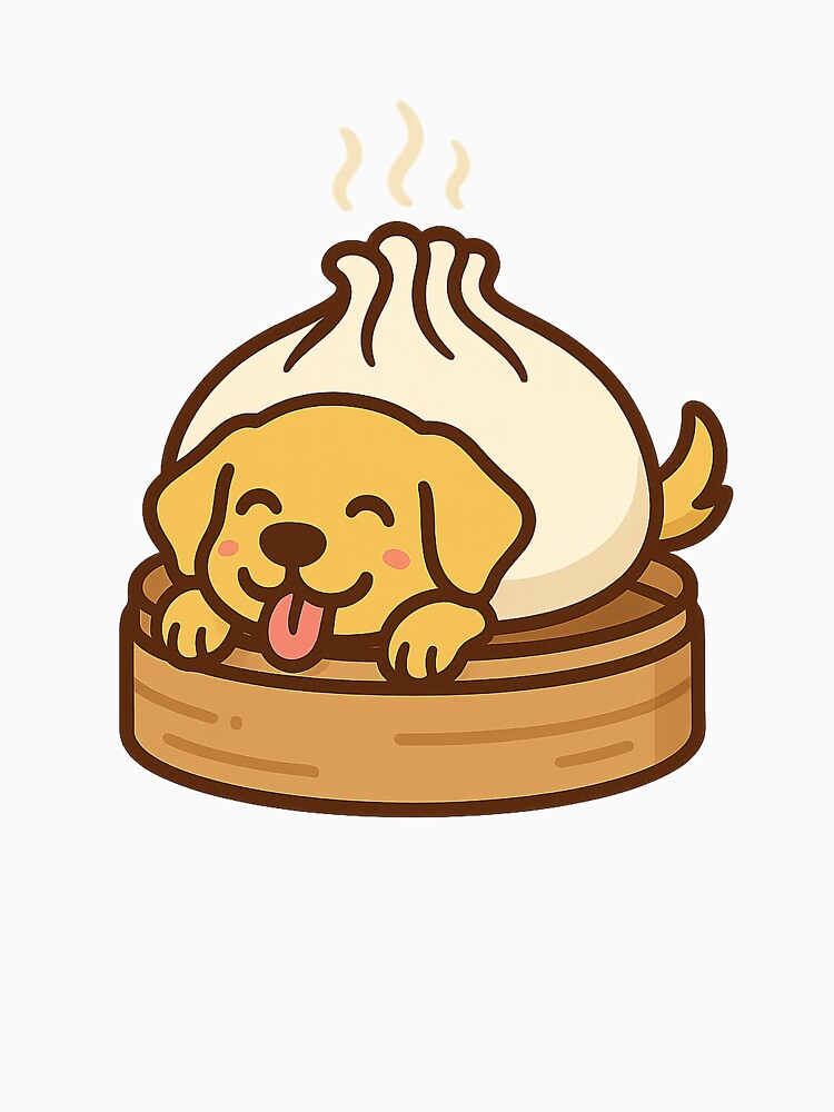 Golden Retriever Dumpling – Cute Kawaii Bao Dog Fusion Art by Tripconic