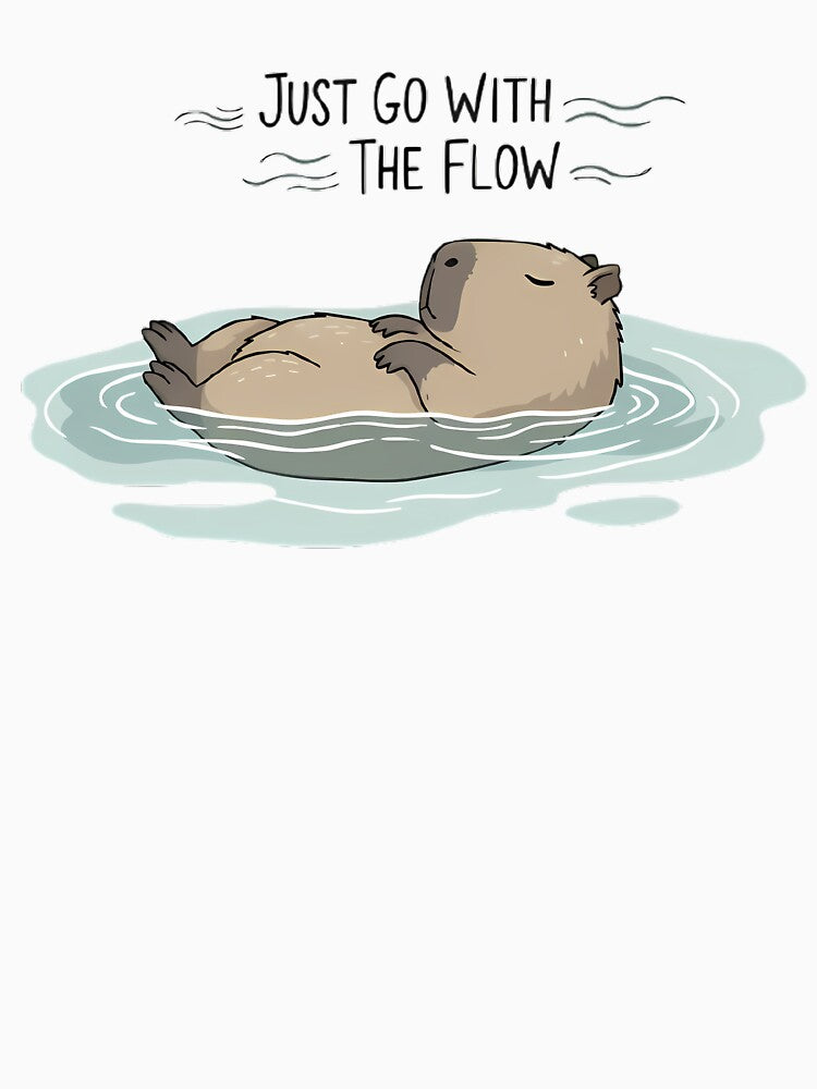 Just Go With The Flow Capybara - Relaxing Water Vibes by FreshPrintCo