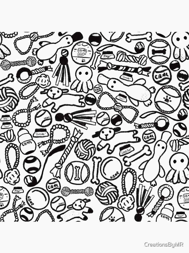 Dog Toy Pattern (Black/White) by CreationsByMR