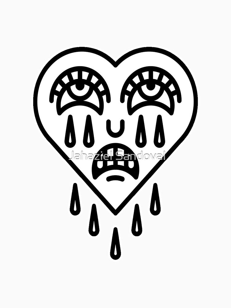 Sad Heart Tattoo Design by Jahaziel Sandoval