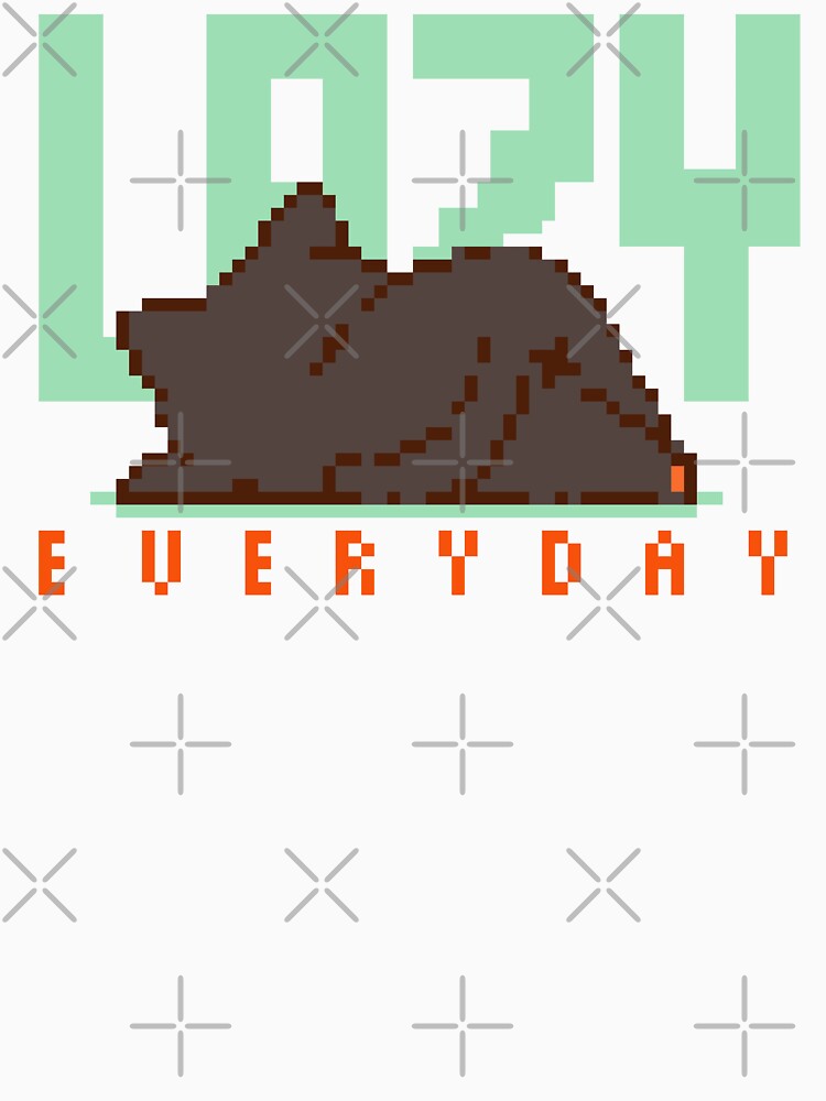 Lazy Everyday - Sleeping Black Cat by bitwoofstudio