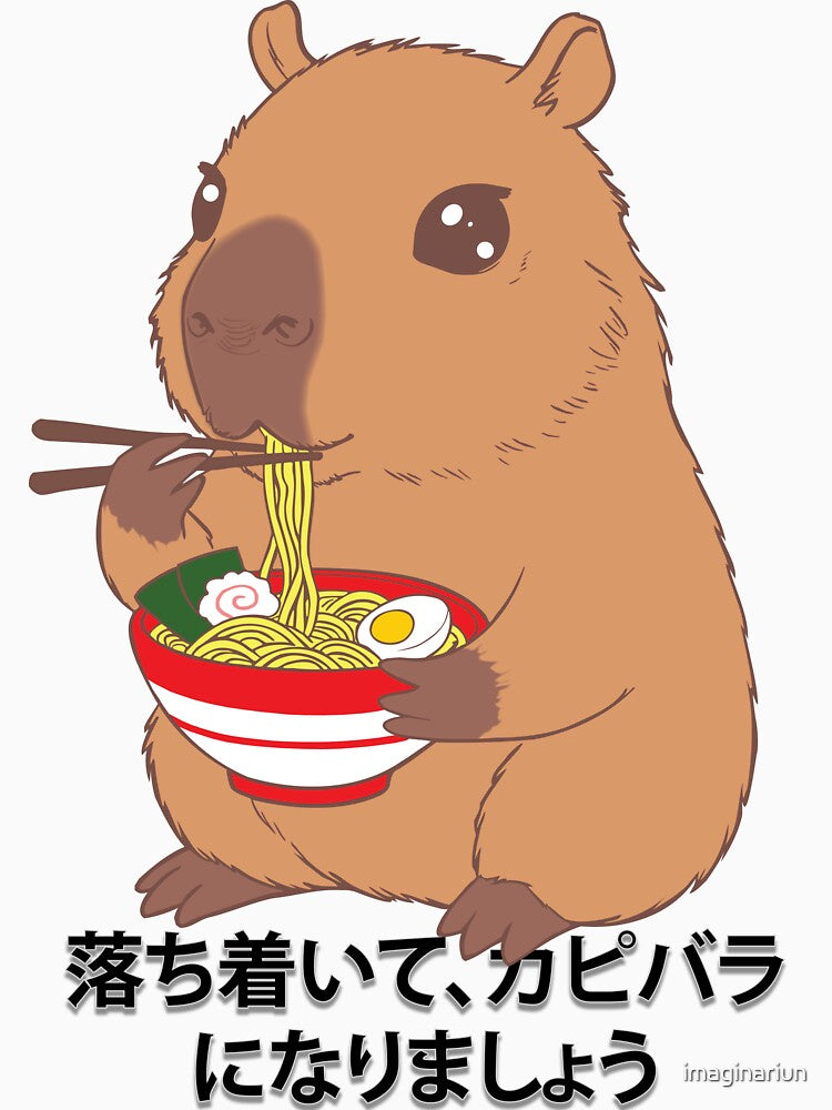Capybara Ramen – Be Calm, Be a Capy (Japanese Edition) by imaginariun