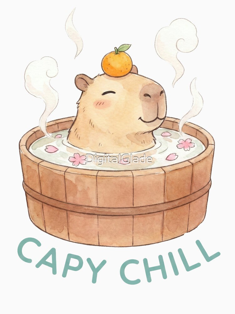 Capy Chill - Zen Capybara Onsen Bath by DigitalGlade