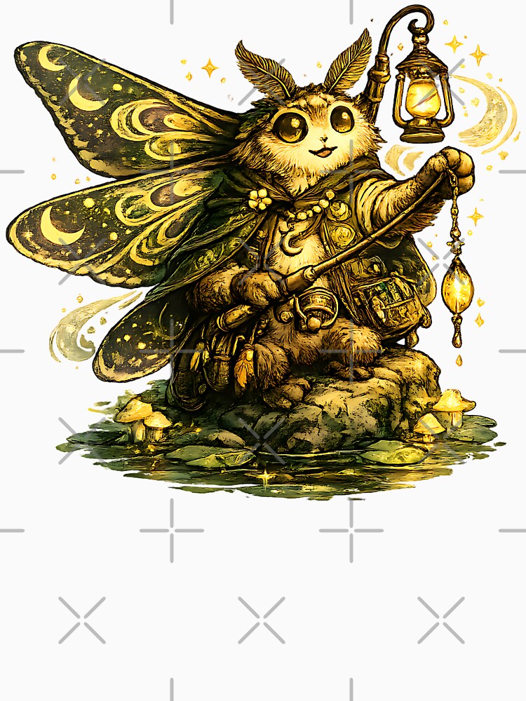 Moonlit Moth Fairy Fishing Lantern Art by EimSol