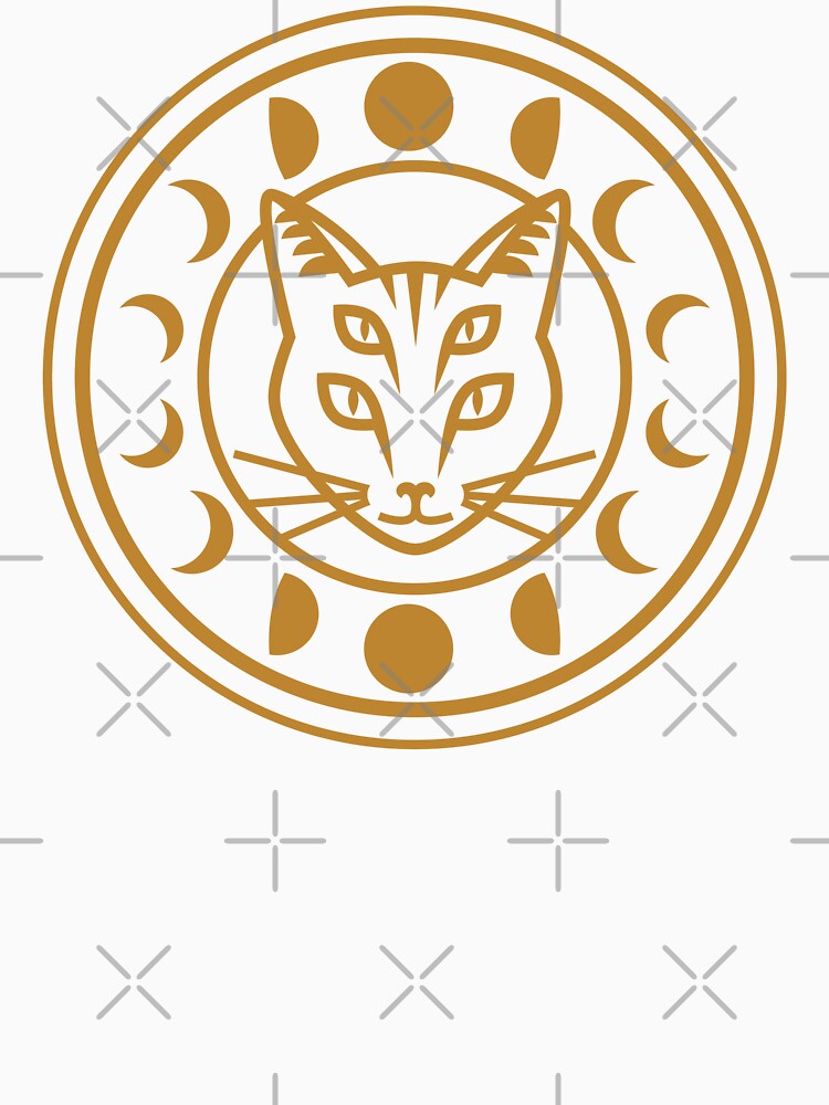 Moon Phase Cat – Four-Eyed Familiar with Lunar Cycle by musingtreeart