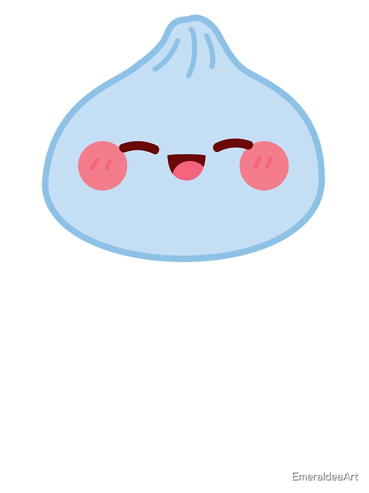 Blue squishy Dumpling – Cute Kawaii Food Character Design by EmeraldeaArt
