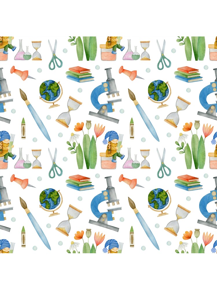 Teacher Seamless Pattern watercolor by Vanthuandesign