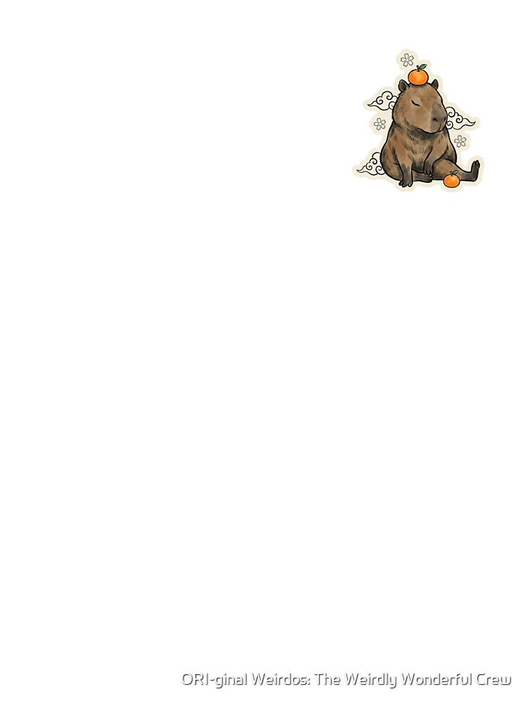 Cute Japanese Watercolor Yoga Capybara Sticker | Capybara Forward Bend Stretch by ORI-ginal Weirdos: The Weirdly Wonderful Crew
