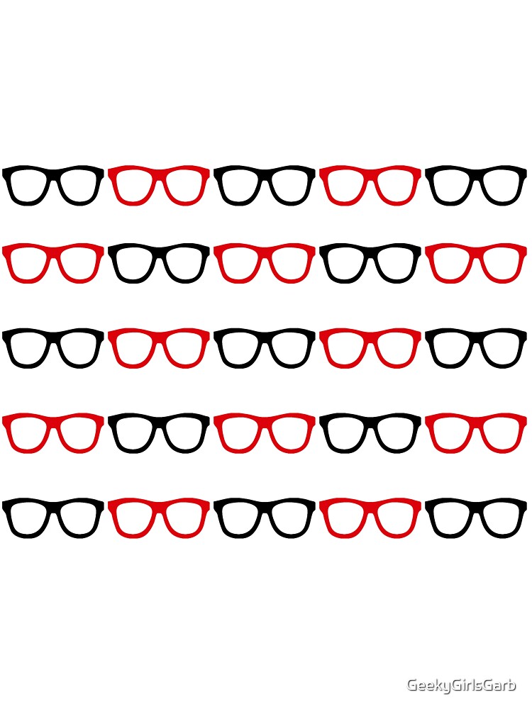 Black and Red Nerd Glasses by GeekyGirlsGarb