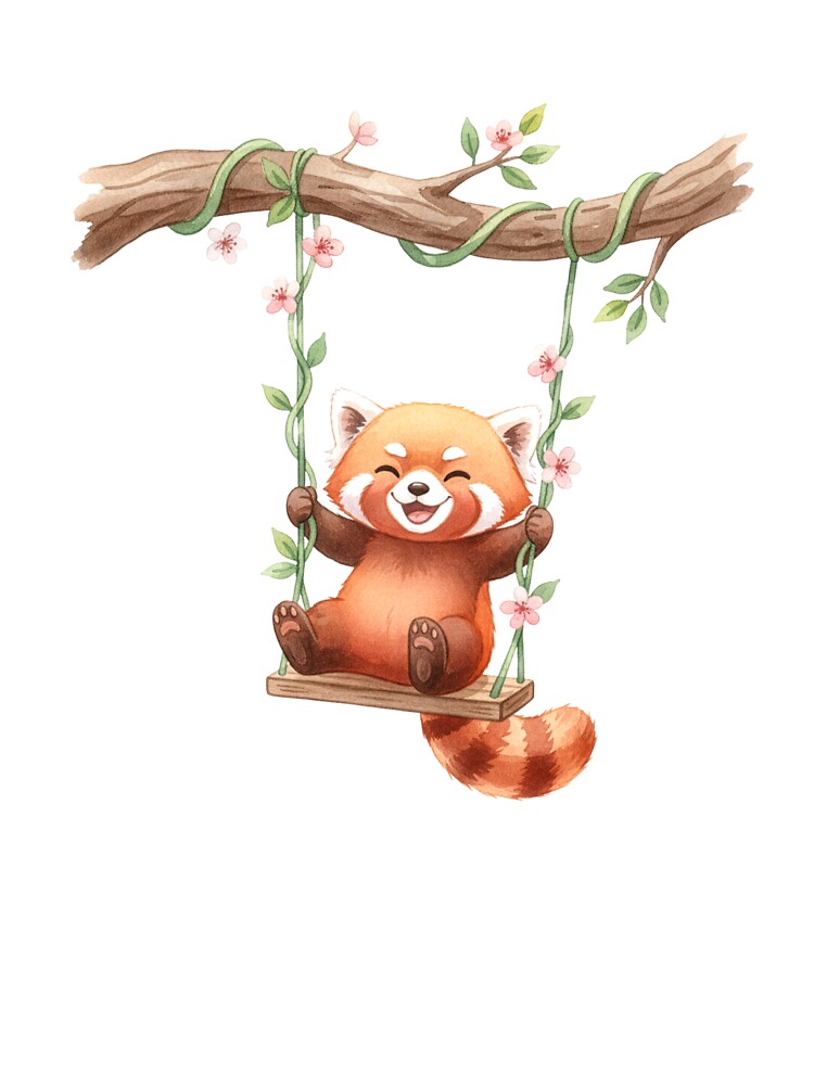 Red panda on a swing by Motivburg