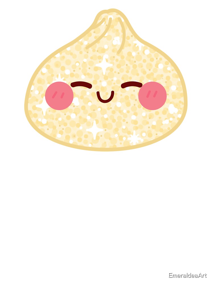 Kawaii Light yellow Golden Glitter Squishy Dumpling – Cute Food Character Design by EmeraldeaArt