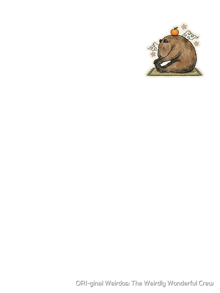 Yoga Capybara Seated Forward Bend - Cute Japanese Sticker Art by ORI-ginal Weirdos: The Weirdly Wonderful Crew
